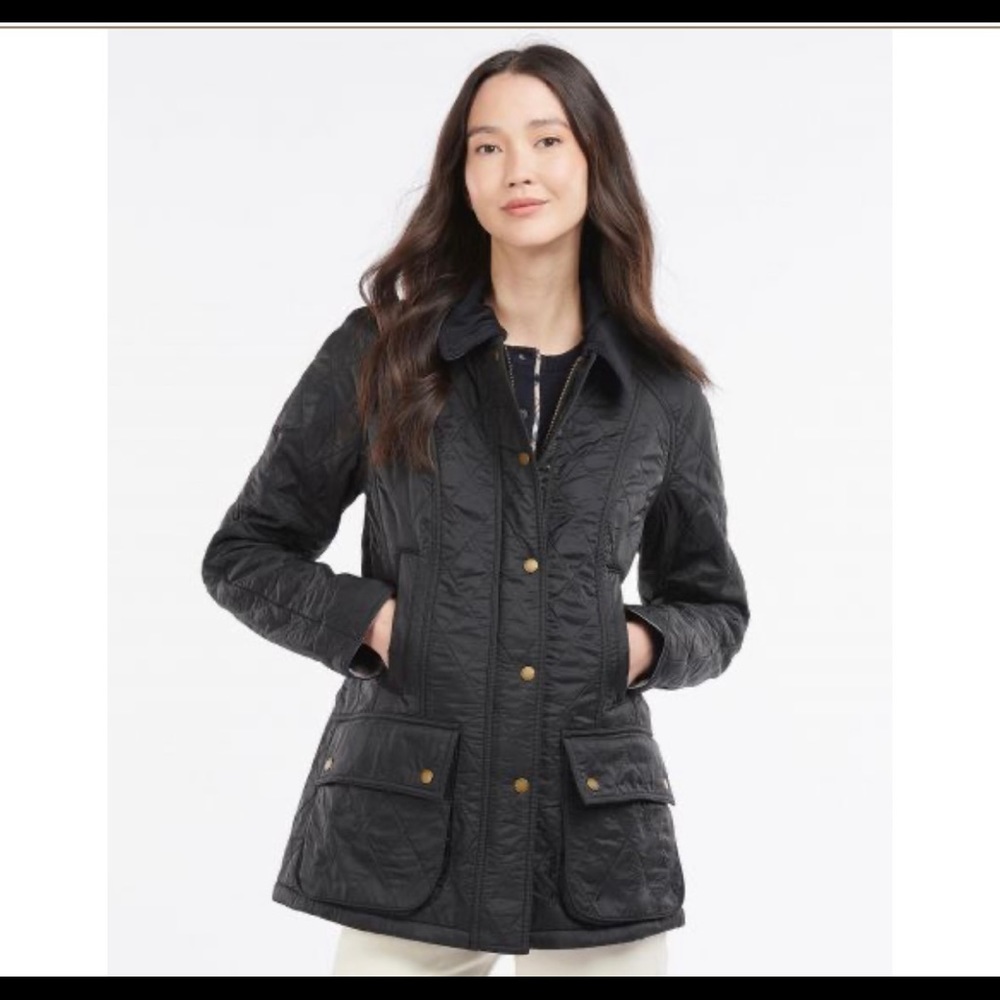Black barbour beadnell polarquilt jacket - like new